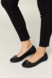 Forever Link Metal Buckle Flat Loafers - Fashionmj