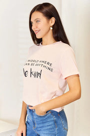 Simply Love Slogan Graphic Cuffed T-Shirt - Fashionmj