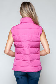 Snobbish Zip Up Turtleneck Vest with Pockets - Fashionmj