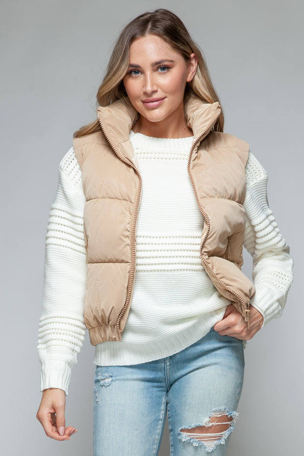 Snobbish Fine Fur Lining Quilted Vest - Fashionmj