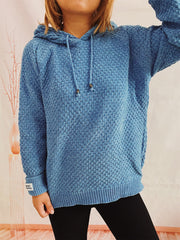 Drawstring Long Sleeve  Hooded Sweater - Fashionmj