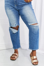 RISEN Full Size Emily High Rise Relaxed Jeans - Fashionmj