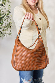 SHOMICO Weaved Vegan Leather Handbag - Fashionmj