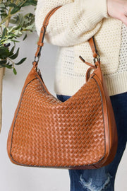 SHOMICO Weaved Vegan Leather Handbag - Fashionmj