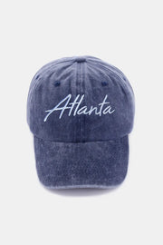 Zenana Washed ATLANTA Embroidered Baseball Cap - Fashionmj