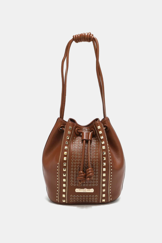 Nicole Lee USA Amy Studded Bucket Bag - Fashionmj