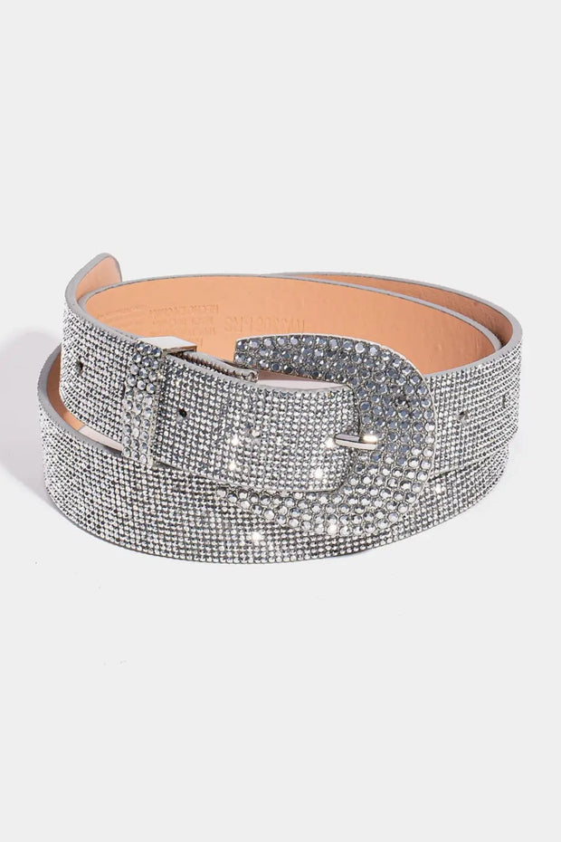 Fame Rhinestone Embellished Belt - Fashionmj