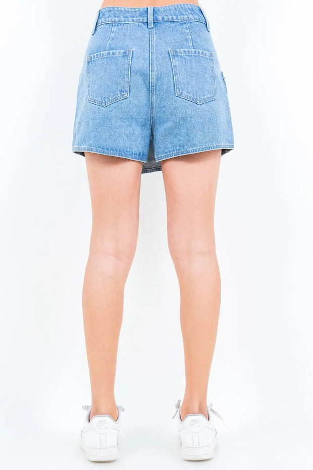 American Bazi Cargo Pocket Denim Skort - Fashionmj