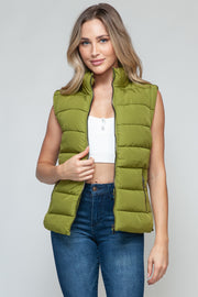 Snobbish Zip Up Turtleneck Vest with Pockets - Fashionmj