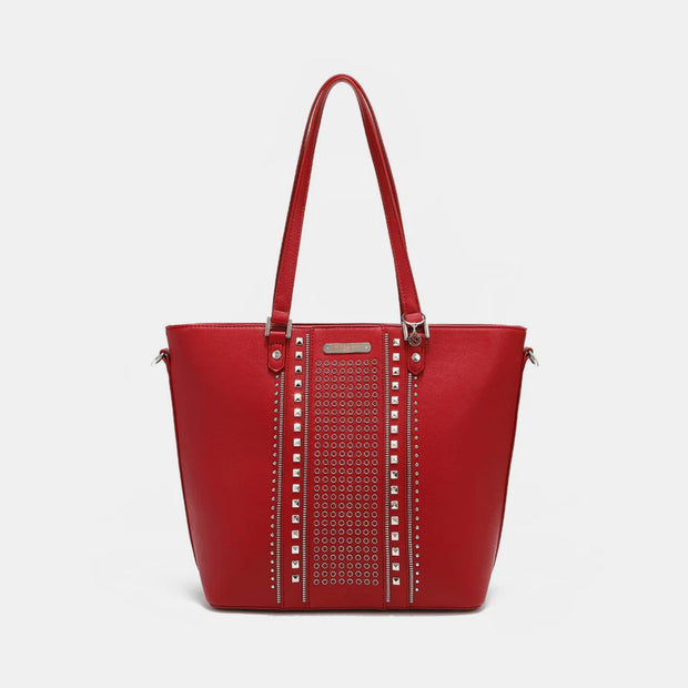 Nicole Lee USA Studded Decor Tote Bag - Fashionmj