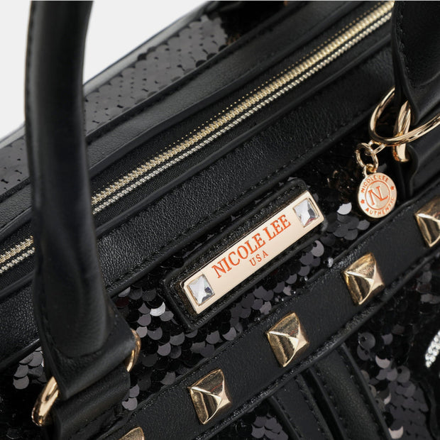 Nicole Lee USA Sequin Patch Boston Bag - Fashionmj