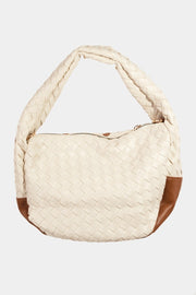 Fame Tassel Detail Weave Semi Circle Bag - Fashionmj