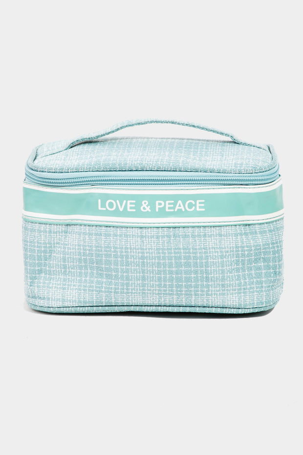 Fame Love & Peace Striped Handle Bag - Fashionmj