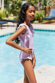 Marina West Swim Float On Ruffled One-Piece in Carnation Pink - Fashionmj