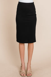 BOMBOM Elastic Waist Pencil Skirt - Fashionmj