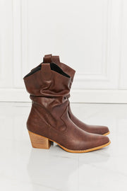 MMShoes Better in Texas Scrunch Cowboy Boots in Brown - Fashionmj