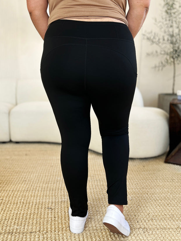 Wide Waistband Sports Leggings - Fashionmj