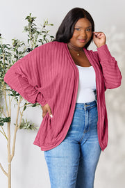 Basic Bae Full Size Ribbed Cocoon Cardigan - Fashionmj