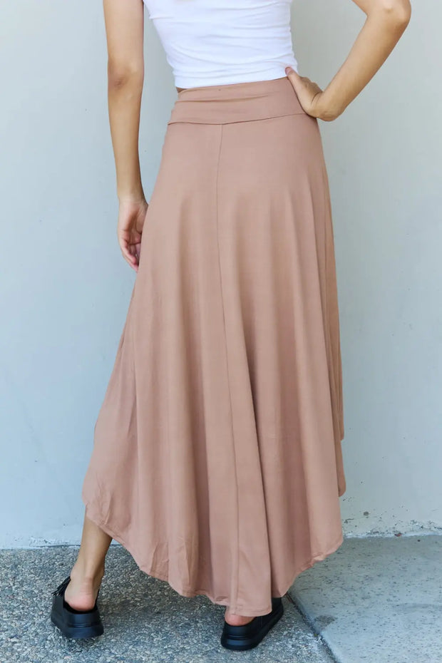 Ninexis First Choice High Waisted Flare Maxi Skirt in Camel - Fashionmj