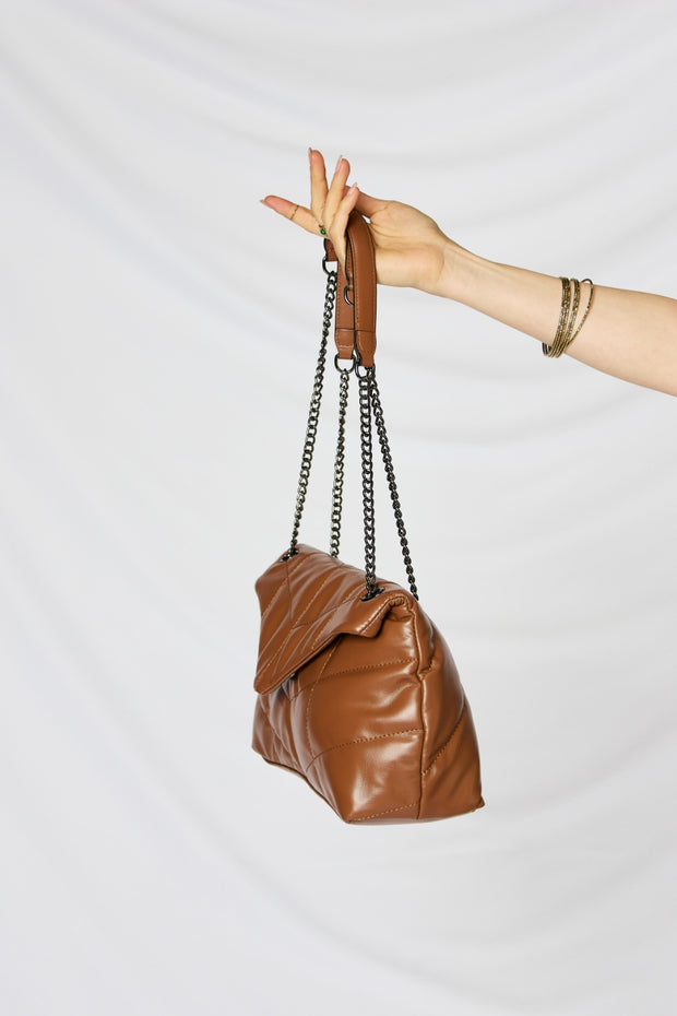 SHOMICO PU Leather Chain Handbag - Fashionmj