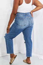 RISEN Full Size Emily High Rise Relaxed Jeans - Fashionmj