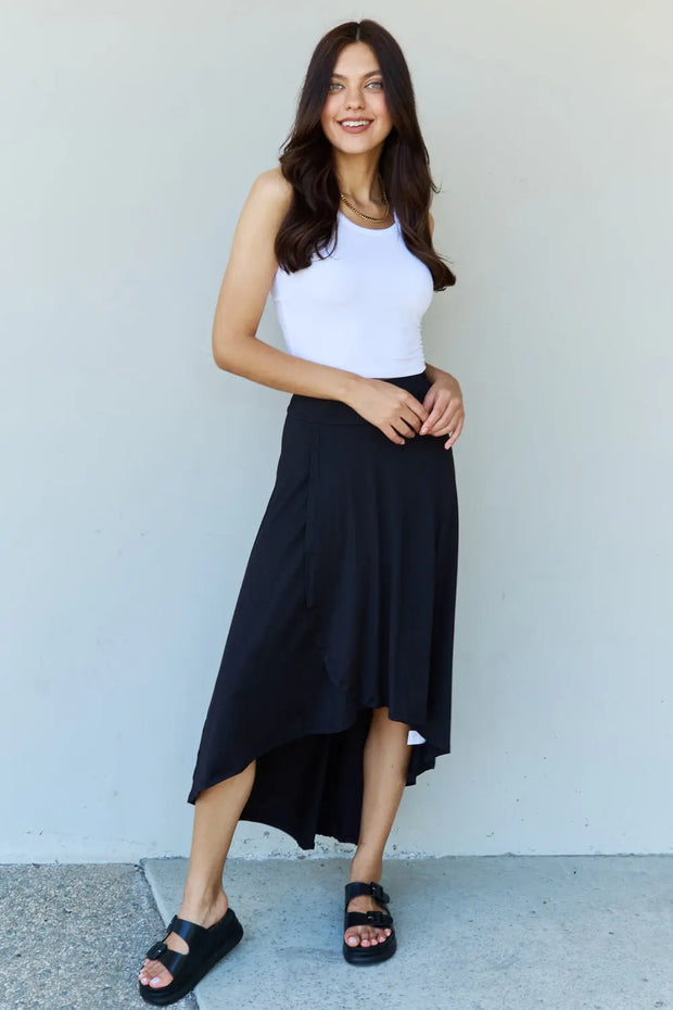 Ninexis First Choice High Waisted Flare Maxi Skirt in Black - Fashionmj