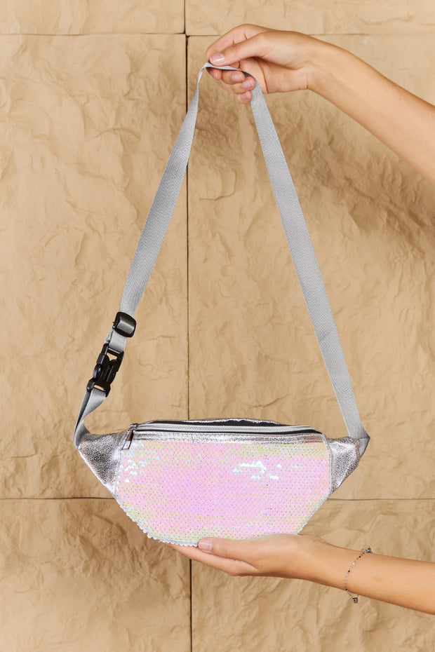 Fame Festival Baby Sequin Front Single Zipper Fanny Pack - Fashionmj