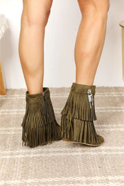 Legend Women's Tassel Wedge Heel Ankle Booties - Fashionmj