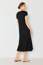 Marina West Swim Pleated Cap Sleeve A-Line Dress Trendsi