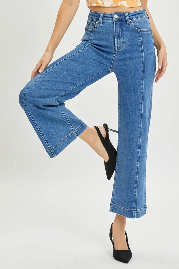 RISEN Full Size High Rise Wide Leg Jeans - Fashionmj