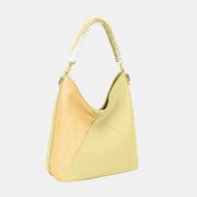 David Jones Woven Handle PU Leather Handbag - Fashionmj