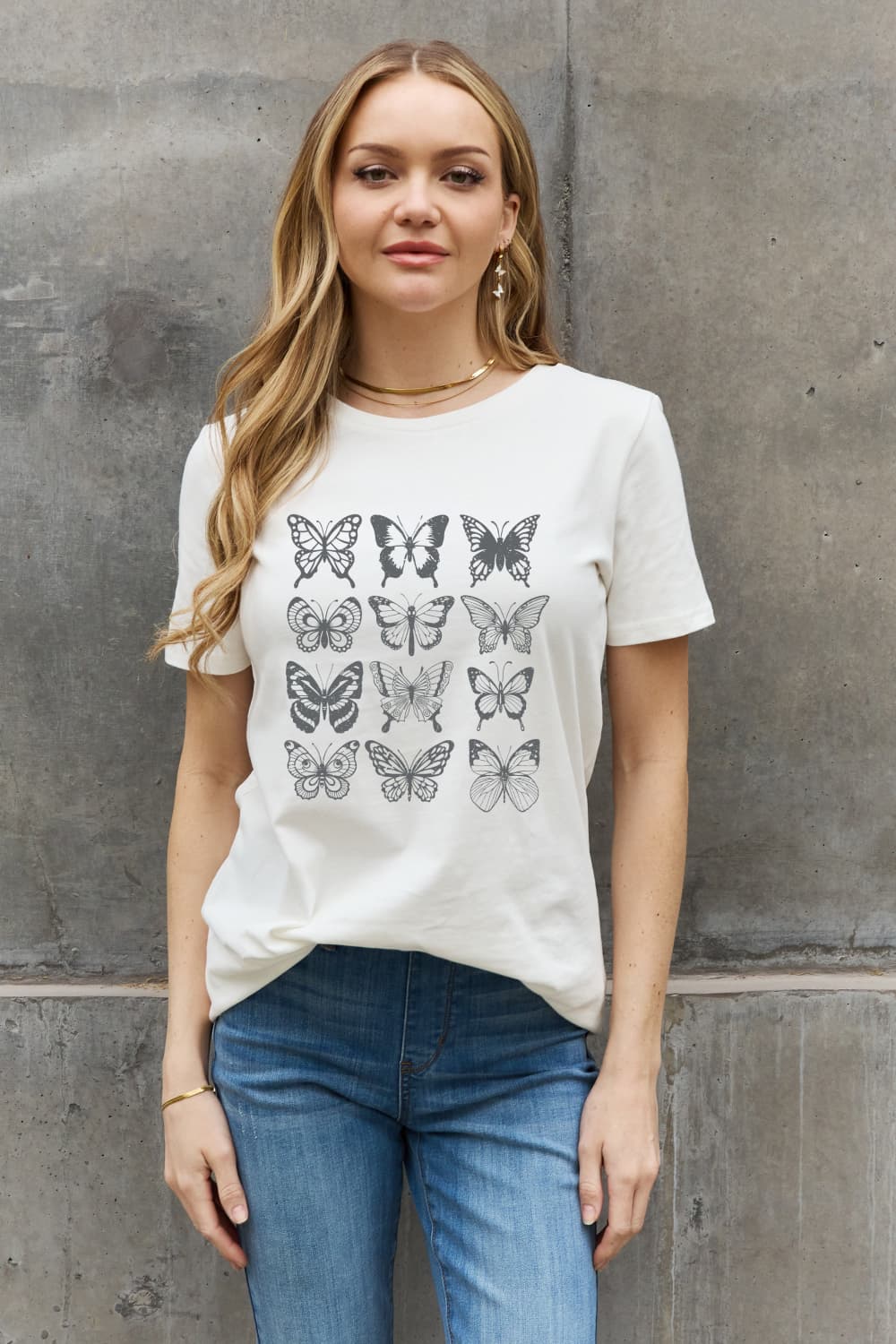 Simply Love Simply Love Butterfly Graphic Cotton T-Shirt