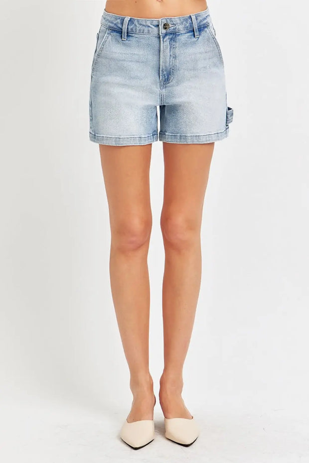 Risen Full Size High Rise Denim Shorts - Fashionmj