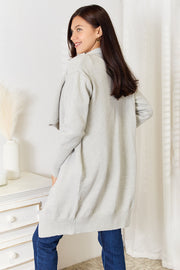 Angel Wings Open Front Duster Cardigan with Pockets - Fashionmj