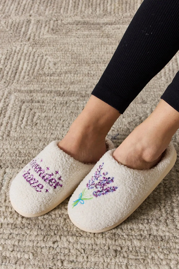 Melody Sequin Pattern Cozy Slippers - Fashionmj