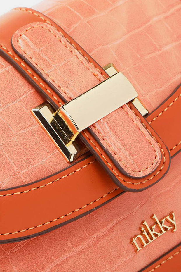 Nicole Lee USA Croc Embossed Crossbody Bag - Fashionmj