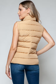 Snobbish Zip Up Turtleneck Vest with Pockets - Fashionmj