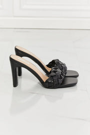 MMShoes Top of the World Braided Block Heel Sandals in Black - Fashionmj