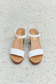 DDK Time After Time Wooden Platform Strap Heels - Fashionmj