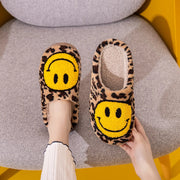 Melody Smiley Face Leopard Slippers - Fashionmj