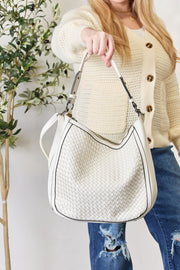 SHOMICO Weaved Vegan Leather Handbag - Fashionmj