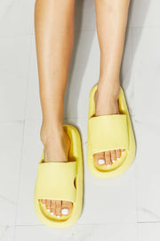 MMShoes Arms Around Me Open Toe Slide in Yellow - Fashionmj