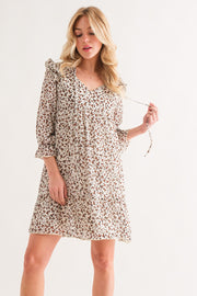 And The Why Leopard Ruffle Hem Woven Mini Dress - Fashionmj