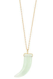 Elongated single horn pendant necklace - Fashionmj