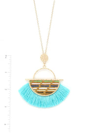 Half Circle Tassel Pendant Necklace - Fashionmj