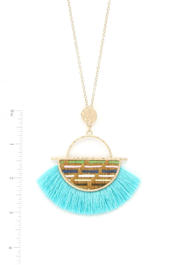 Half Circle Tassel Pendant Necklace - Fashionmj