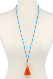 Cowrie Shell Tassel Beaded Necklace - Fashionmj