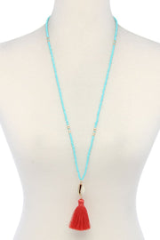 Cowrie Shell Tassel Beaded Necklace - Fashionmj