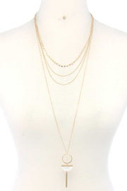 Metal Layered Necklace - Fashionmj