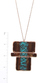 Rectangular Shape Pendant Necklace - Fashionmj